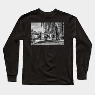 Stamford Town Bridge, Black And White Long Sleeve T-Shirt